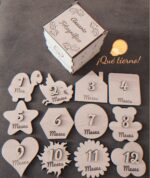 ANUARIO FOTOGRAFICO QUE TIERNO LAS PALMAS CANARIAS TABLITAS MADERA MESES CUMPLEMES MI PRIMER AÑO
