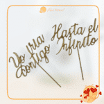 TOPPER PARA TARTA COMUNIÓN BAUTIZO BODA MADERA QUETIERNO FELICIDADES TARTA LAS PALMAS CANARIAS