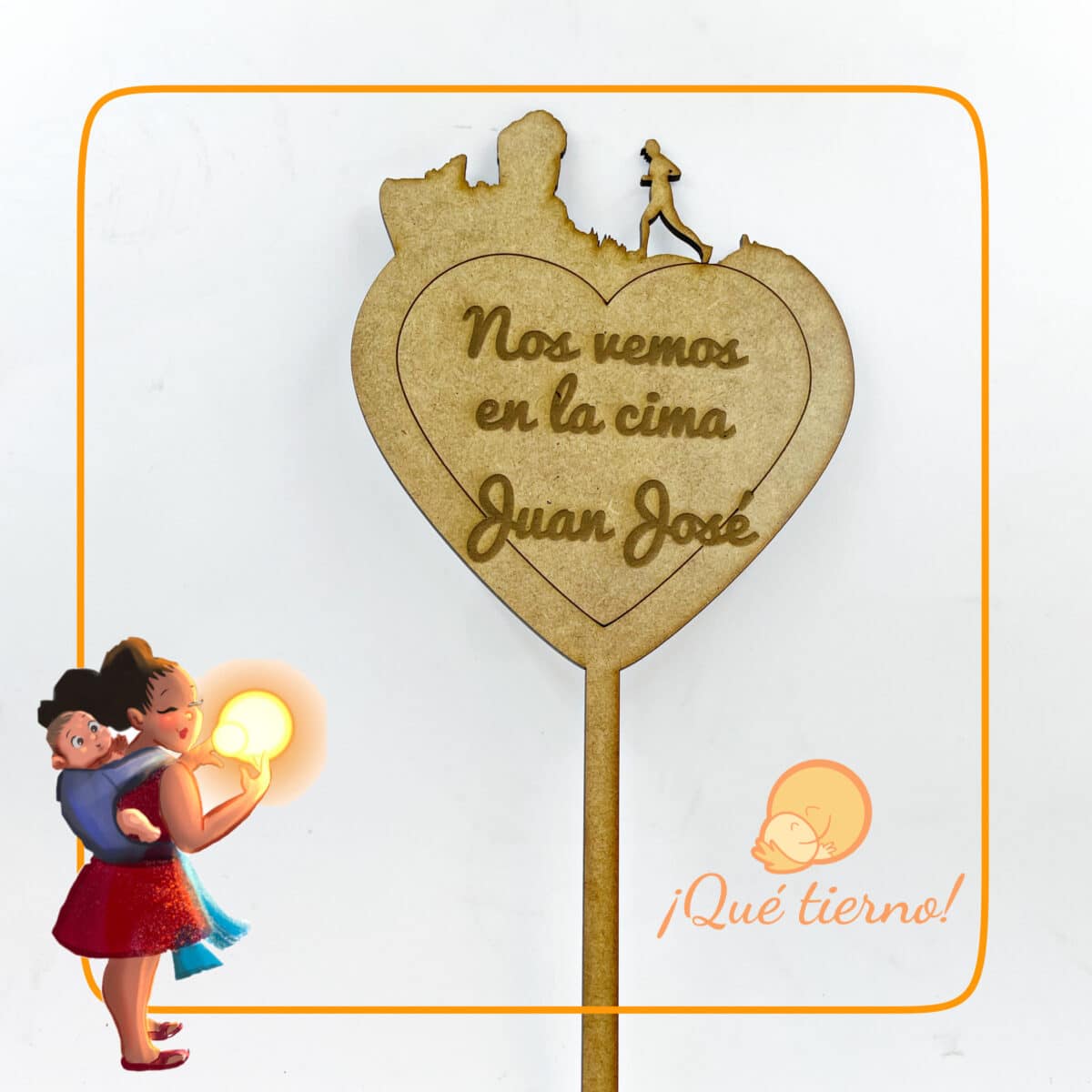 TOPPER PARA TARTA COMUNIÓN BAUTIZO BODA MADERA QUETIERNO FELICIDADES TARTA LAS PALMAS CANARIAS