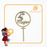 TOPPER PARA TARTA COMUNIÓN BAUTIZO BODA MADERA QUETIERNO FELICIDADES TARTA LAS PALMAS CANARIAS