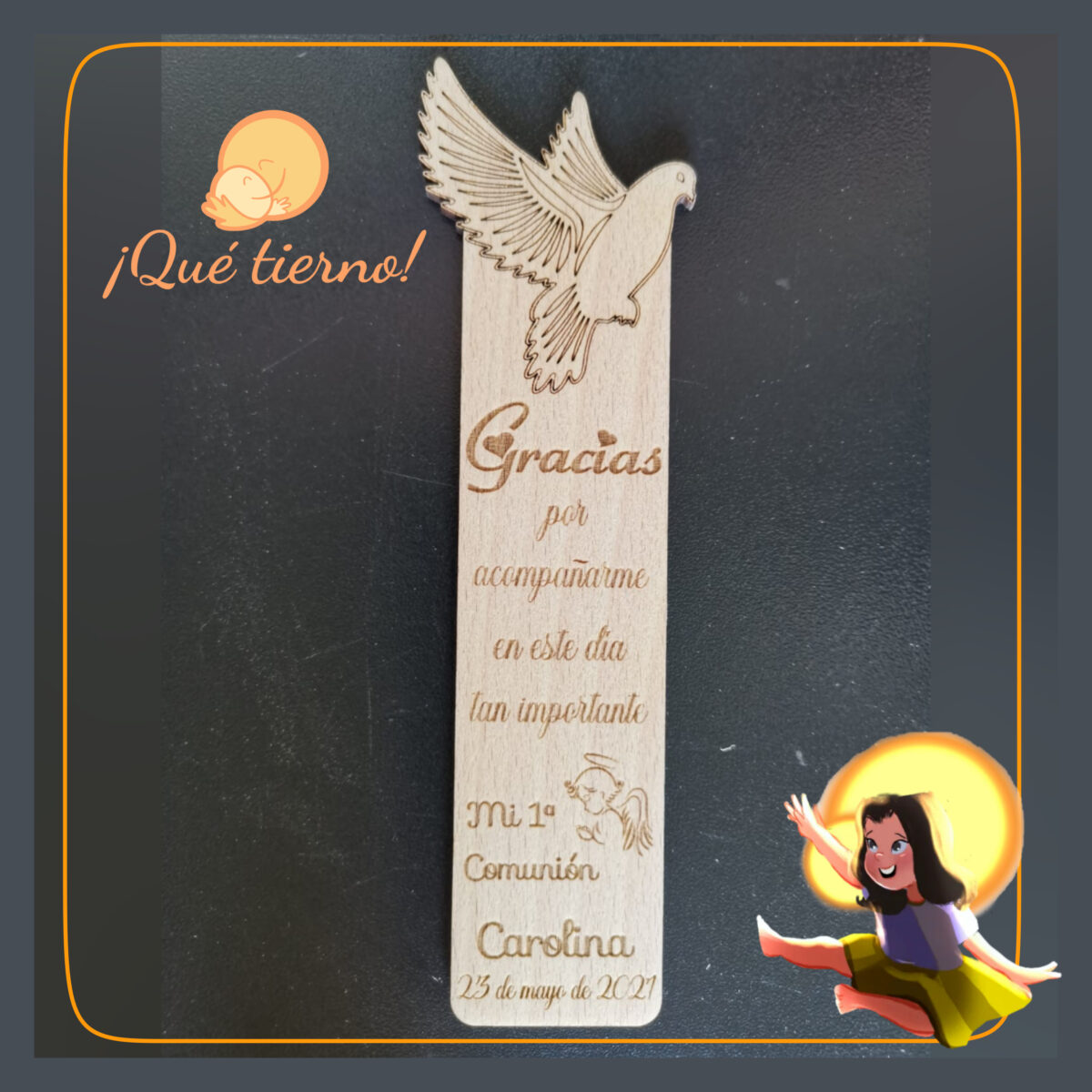 QUE TIERNO MARCAPÁGINA MADERA