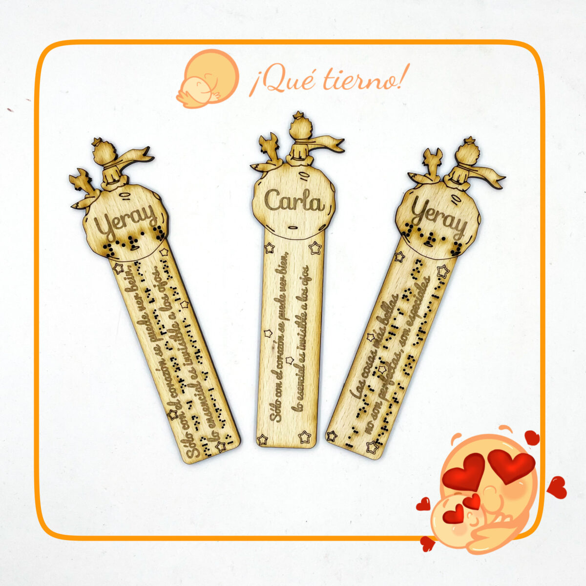 QUE TIERNO MARCAPÁGINA MADERA