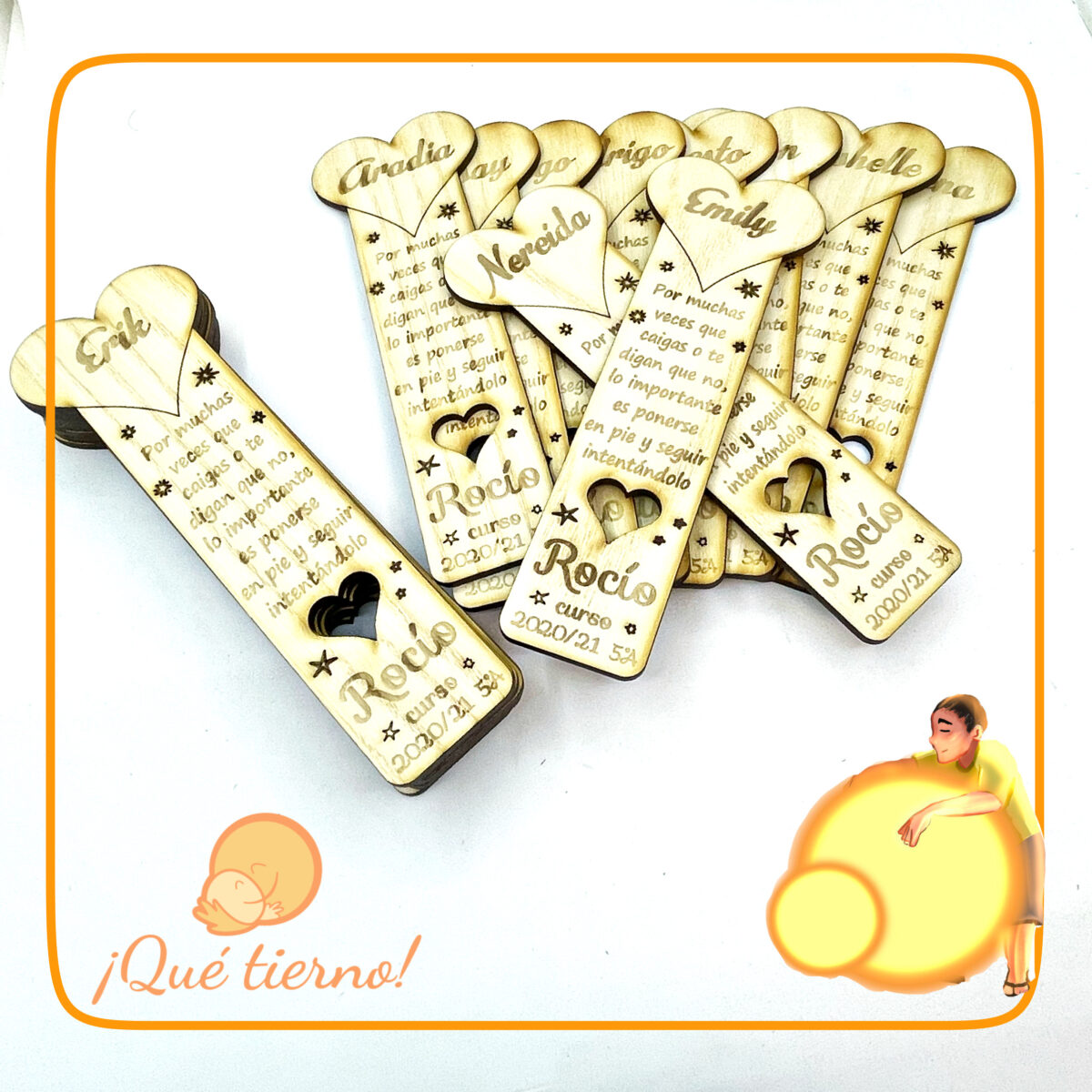 QUE TIERNO MARCAPÁGINA MADERA