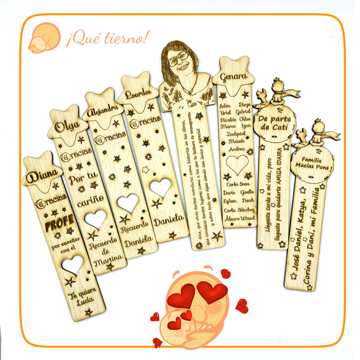 QUE TIERNO MARCAPÁGINA MADERA