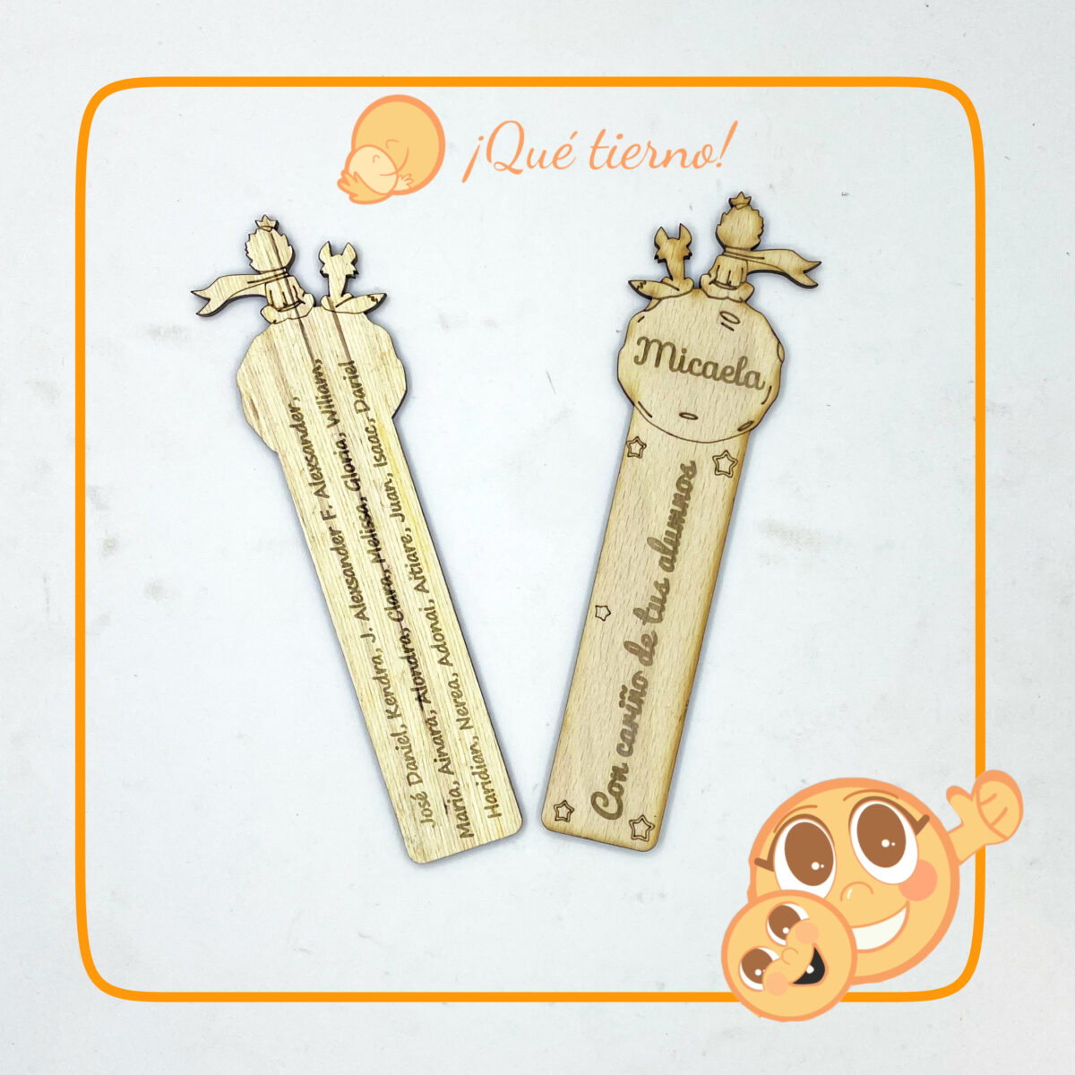 QUE TIERNO MARCAPÁGINA MADERA