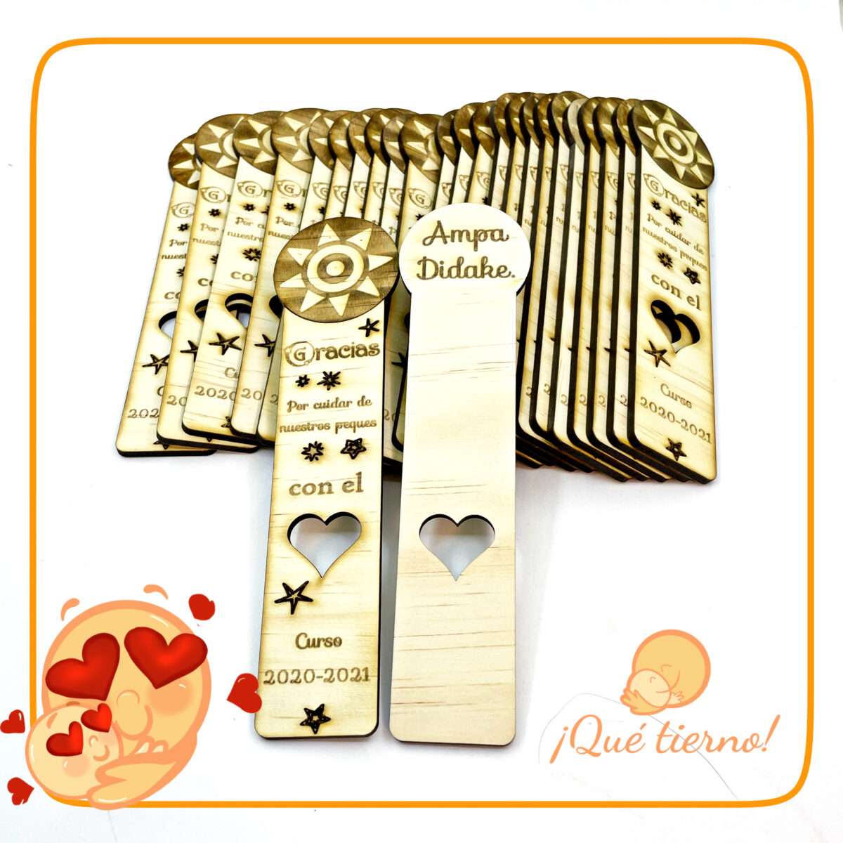 QUE TIERNO MARCAPÁGINA MADERA