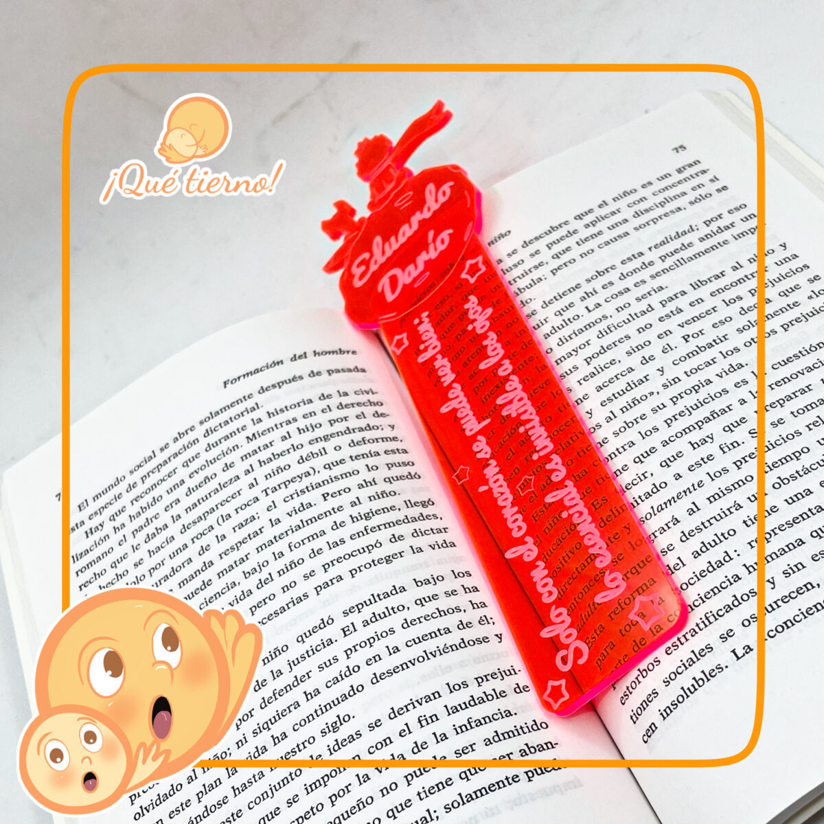 QUE TIERNO MARCAPÁGINA MADERA