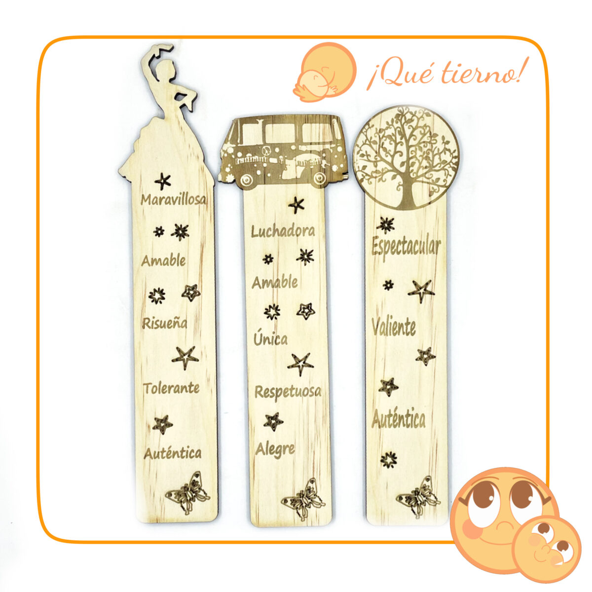 QUE TIERNO MARCAPÁGINA MADERA