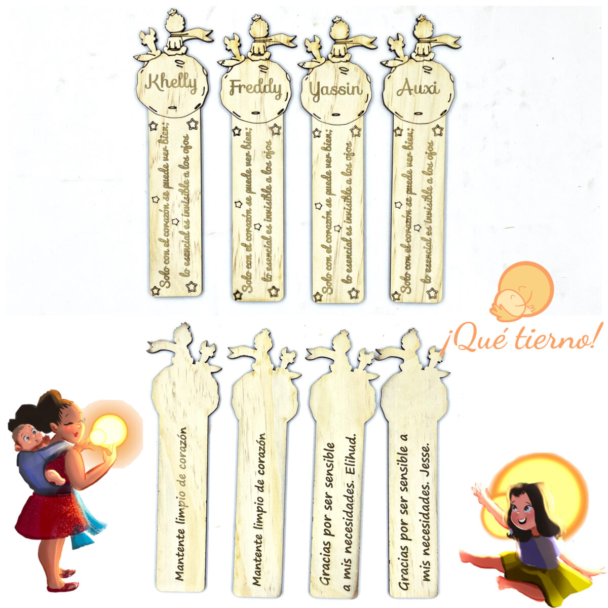 QUE TIERNO MARCAPÁGINA MADERA