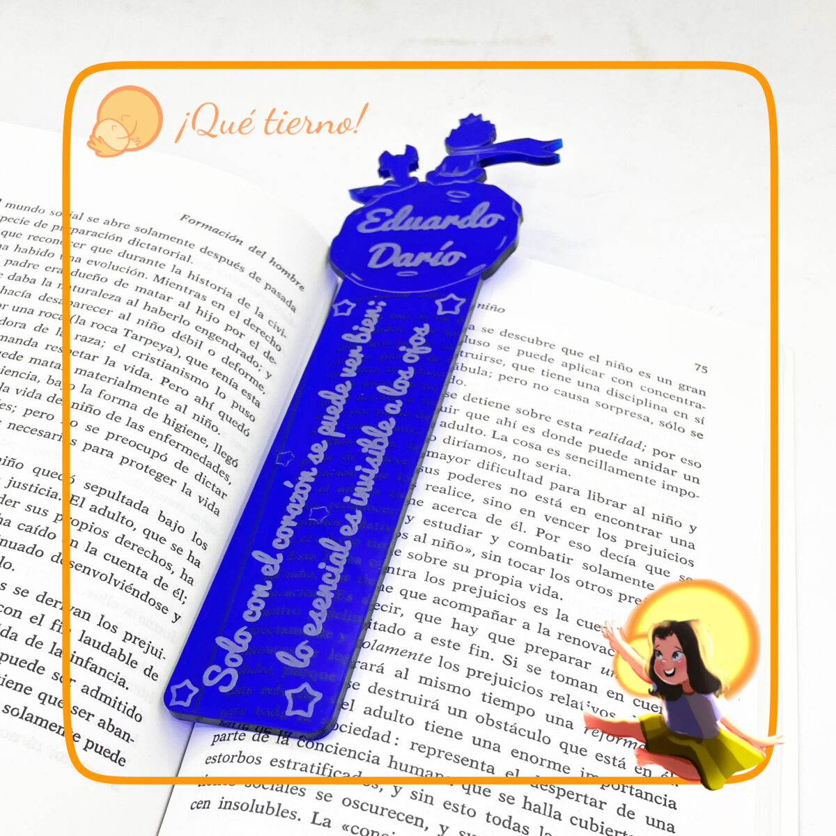 QUE TIERNO MARCAPÁGINA MADERA