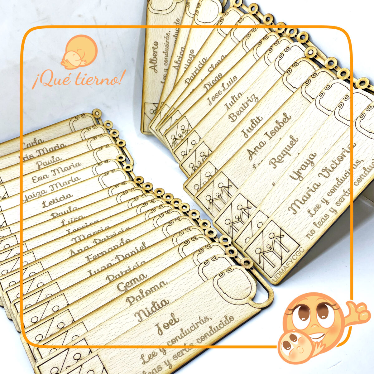 QUE TIERNO MARCAPÁGINA MADERA