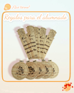 MEDALLAS QUE TIERNO LAS PALMAS COLEGIO FIN DE CURSO MADERA PERSONALIZADO GRABADO LASER COLOR CANARIAS