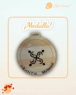 MEDALLAS QUE TIERNO LAS PALMAS COLEGIO FIN DE CURSO MADERA PERSONALIZADO GRABADO LASER COLOR CANARIAS
