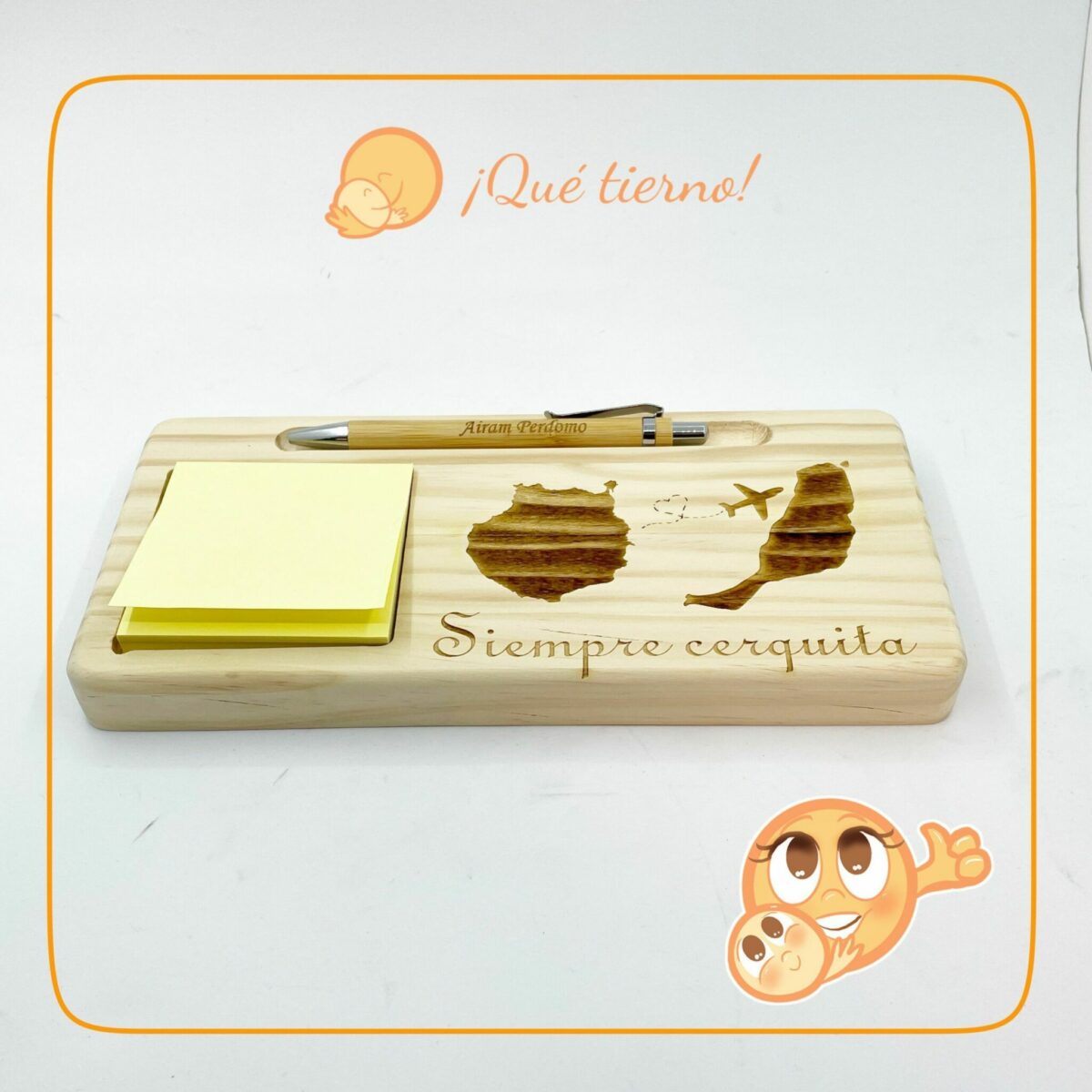 Portaposit y bolígrafo de bambú - Imagen 9