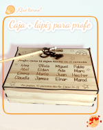 CAJA PROFE MÁS BOLIGRAFO QUE TIERNO CANARIAS LAS PALMAS PEROSNALIZADO MADERA BONITO