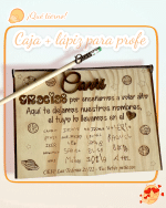 CAJA PROFE MÁS BOLIGRAFO QUE TIERNO CANARIAS LAS PALMAS PEROSNALIZADO MADERA BONITO