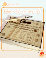 CAJA PROFE MÁS BOLIGRAFO QUE TIERNO CANARIAS LAS PALMAS PEROSNALIZADO MADERA BONITO