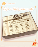 CAJA PROFE MÁS BOLIGRAFO QUE TIERNO CANARIAS LAS PALMAS PEROSNALIZADO MADERA BONITO