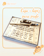 CAJA PROFE MÁS BOLIGRAFO QUE TIERNO CANARIAS LAS PALMAS PEROSNALIZADO MADERA BONITO