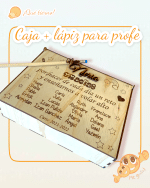 CAJA PROFE MÁS BOLIGRAFO QUE TIERNO CANARIAS LAS PALMAS PEROSNALIZADO MADERA BONITO