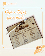 CAJA PROFE MÁS BOLIGRAFO QUE TIERNO CANARIAS LAS PALMAS PEROSNALIZADO MADERA BONITO