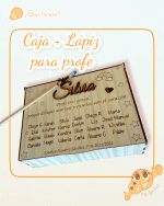 CAJA PROFE MÁS BOLIGRAFO QUE TIERNO CANARIAS LAS PALMAS PEROSNALIZADO MADERA BONITO