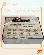 CAJA PROFE MÁS BOLIGRAFO QUE TIERNO CANARIAS LAS PALMAS PEROSNALIZADO MADERA BONITO