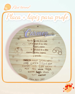 PLACA CIRCULO PROFE REGALO CANARIAS LAS PALMAS QUE TIERNO LILA VIOLETA