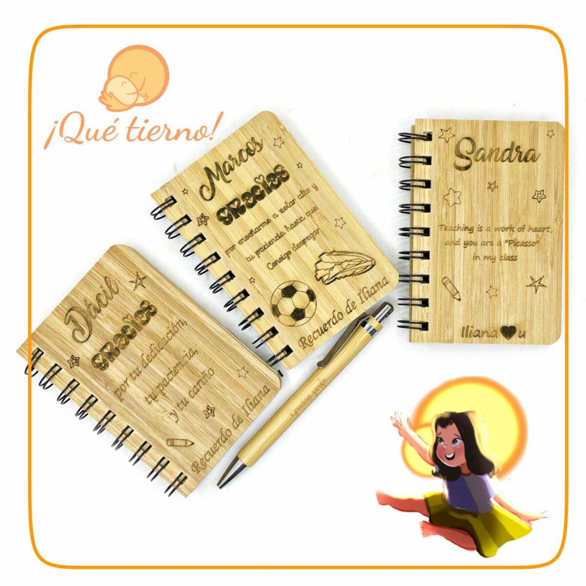 Libreta tapa rígida de bambú pequeña