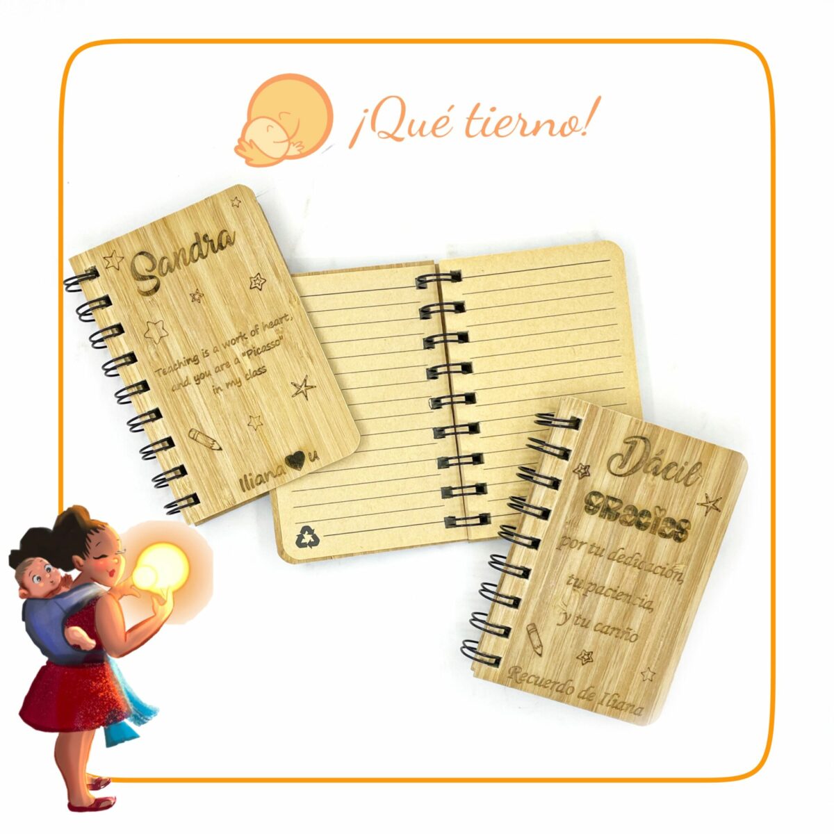 Libreta tapa rígida de bambú pequeña