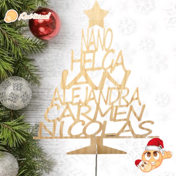 QUE TIERNO - LAS PALMAS - NAVIDAD - MADERA - ARBOL DE NAVIDAD - PERSONALIZADO - NOMBRES FAMILIA