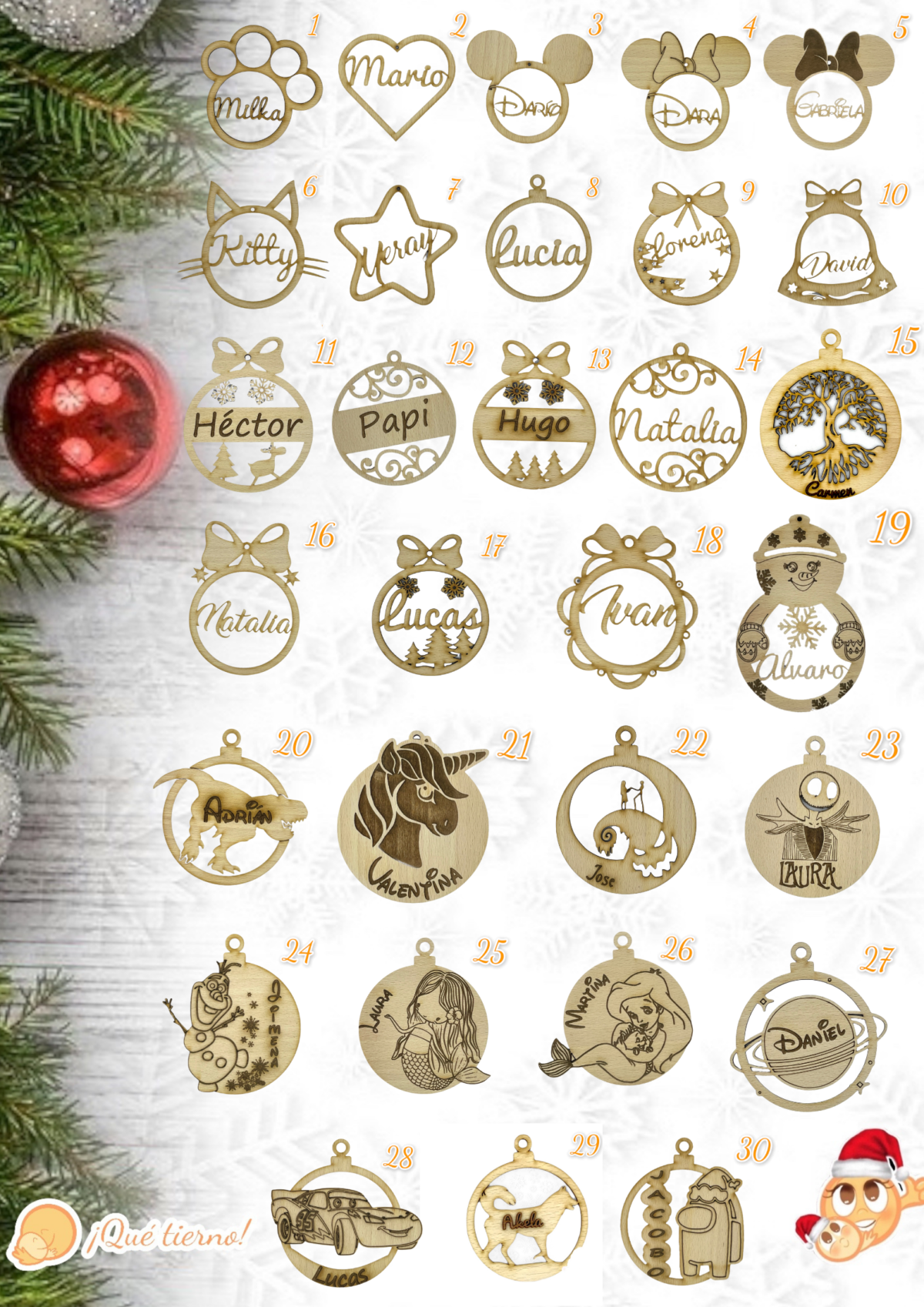 Bolas Navideñas de Madera y metacrilato - Imagen 2