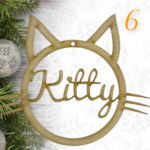 QUE TIERNO - BOLAS MADERA NAVIDAD GATO PERSONALIZADO BOLA NOMBRE CANARIAS LAS PALMAS