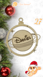 QUE TIERNO - BOLAS MADERA NAVIDAD PERSONALIZADO BOLA NOMBRE CANARIAS LAS PALMAS