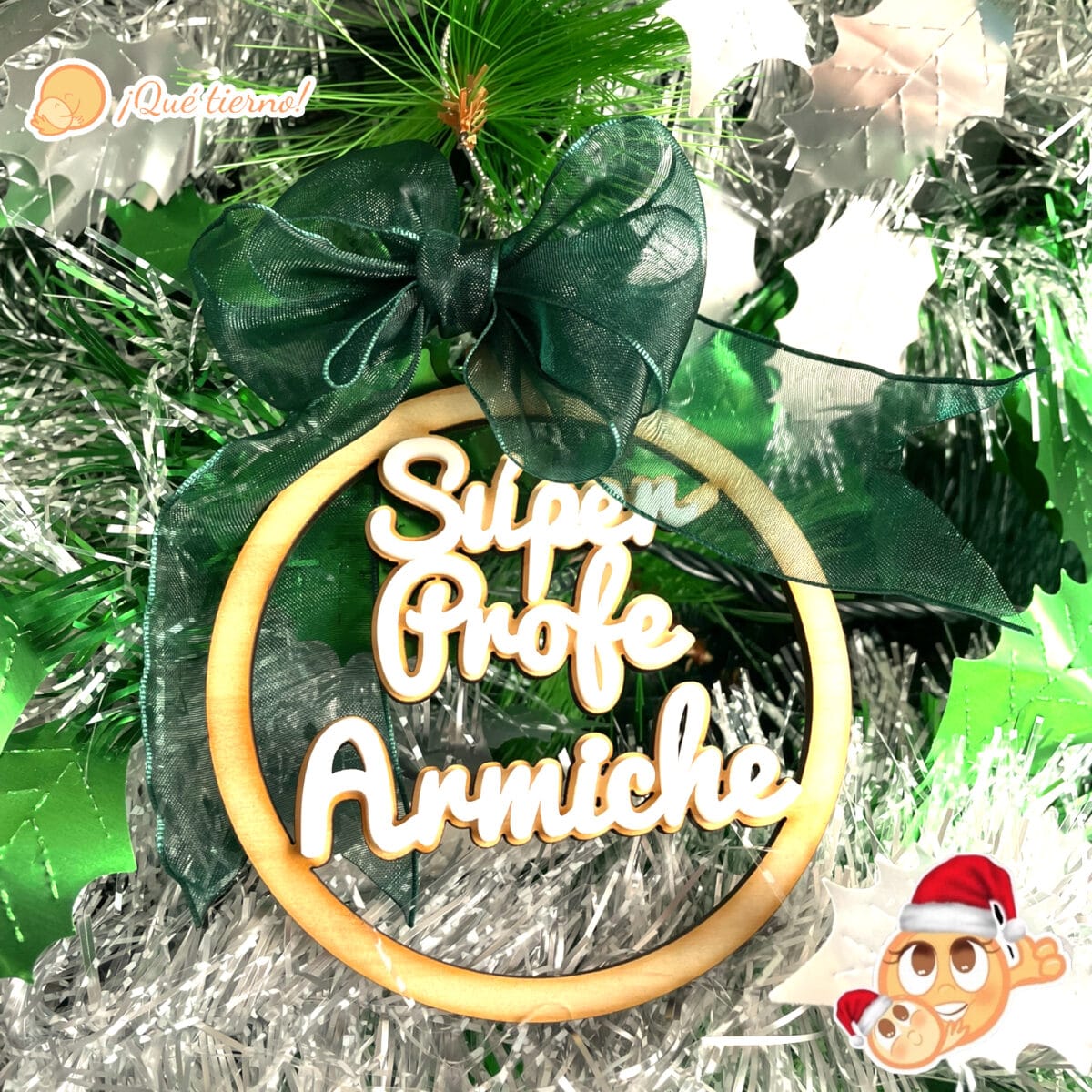 QUE TIERNO - BOLAS NAVIDAD SUPERPROFE SUPER PROFE MADERA LAS PALMAS CANARIAS