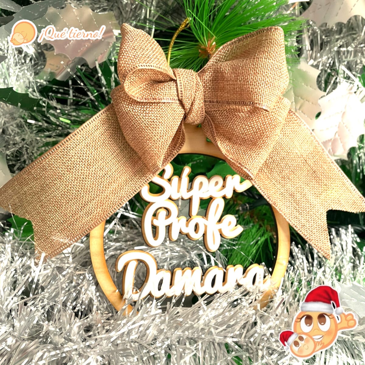 QUE TIERNO - BOLAS NAVIDAD SUPERPROFE SUPER PROFE MADERA LAS PALMAS CANARIAS