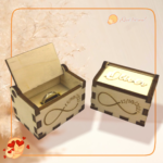 QUE TIERNO - LAS PALMAS CAJA ANILLOS BODA MADERA METACRILATO INFINITO