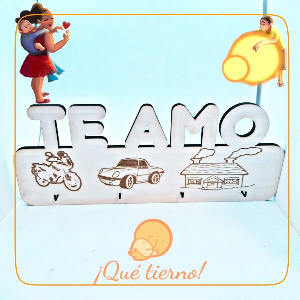 QUE TIERNO LAS PALMAS CANARIAS PERSONALIZADO COLGADOR DE LLAVES MADERA (1) QUE TIERNO LAS PALMAS CANARIAS PERSONALIZADO COLGADOR DE LLAVES MADERA (1)