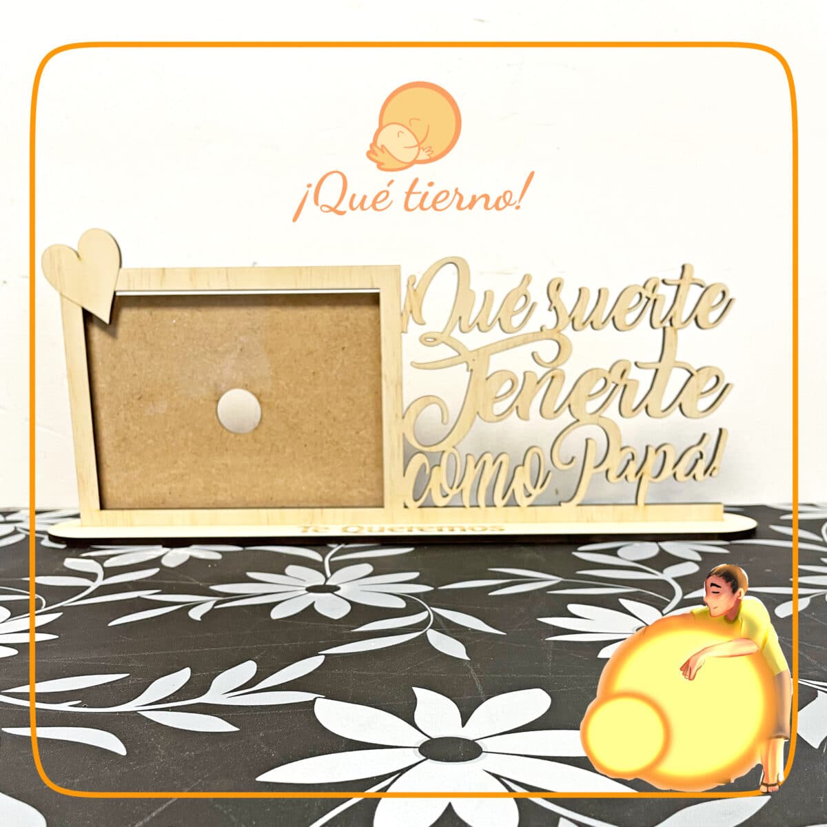 Portarretrato "Qué suerte tenerte como Papá"