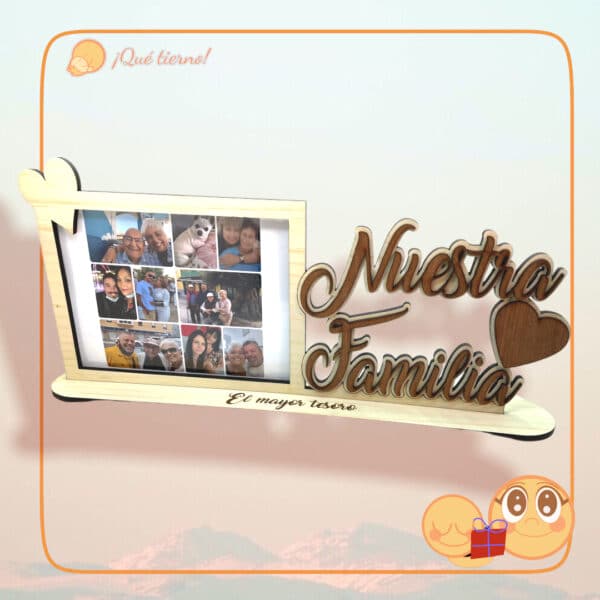 QUE TIERNO - LAS PALMAS- CANARIAS -PORTARRETRATO PERSONALIZADO NUESTRA FAMILIA