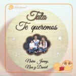 QUE TIERNO Placa recuerdo redonda madera Nombre personalizada regalo las palmas MADERA canarias