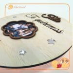 QUE TIERNO Placa recuerdo redonda madera Nombre personalizada regalo las palmas MADERA canarias