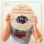 QUE TIERNO Placa recuerdo redonda madera Nombre personalizada regalo las palmas MADERA canarias