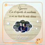 QUE TIERNO Placa recuerdo redonda madera Nombre personalizada regalo las palmas MADERA canarias