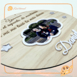 QUE TIERNO Placa recuerdo redonda madera Nombre personalizada regalo las palmas MADERA canarias