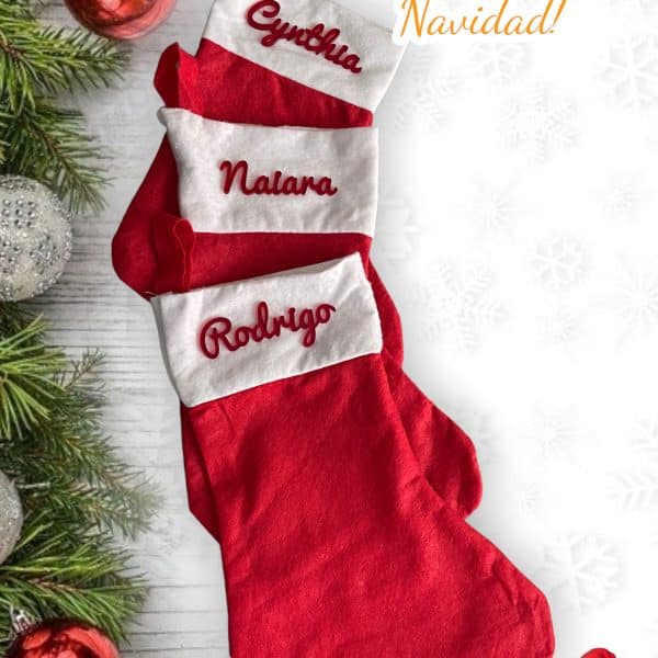 CALCETINES NAVIDAD ROJOS BOTAS NAVIDAD QUETIERNO LAS PALMAS CANARIAS PERSONALIZADO (3)