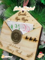 SOBRE MÁGICO PAPA NOEL REYES MAGOS QUE TIERNO CANARIAS PERSONALIZADO MADERA SANTA CLAUS