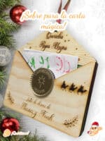 SOBRE MÁGICO PAPA NOEL REYES MAGOS QUE TIERNO CANARIAS PERSONALIZADO MADERA SANTA CLAUS