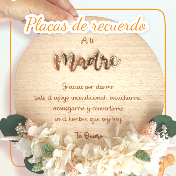 PLACA DE RECUERDO CIRCULAR DE MADERA PERSONALIZADA BODA QUETIERNO LAS PALMAS CANARIAS (1)