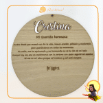 PLACA DE RECUERDO CIRCULAR DE MADERA PERSONALIZADA BODA QUETIERNO LAS PALMAS CANARIAS (1)